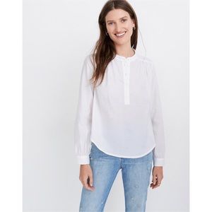 NWT MADEWELL SHIRRED POPOVER TOP SIZE MEDIUM